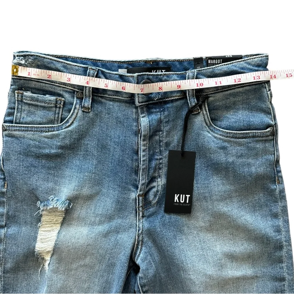 Kut From The Kloth Margot High Rise Long Short Distressed Raw Hem Size 0…